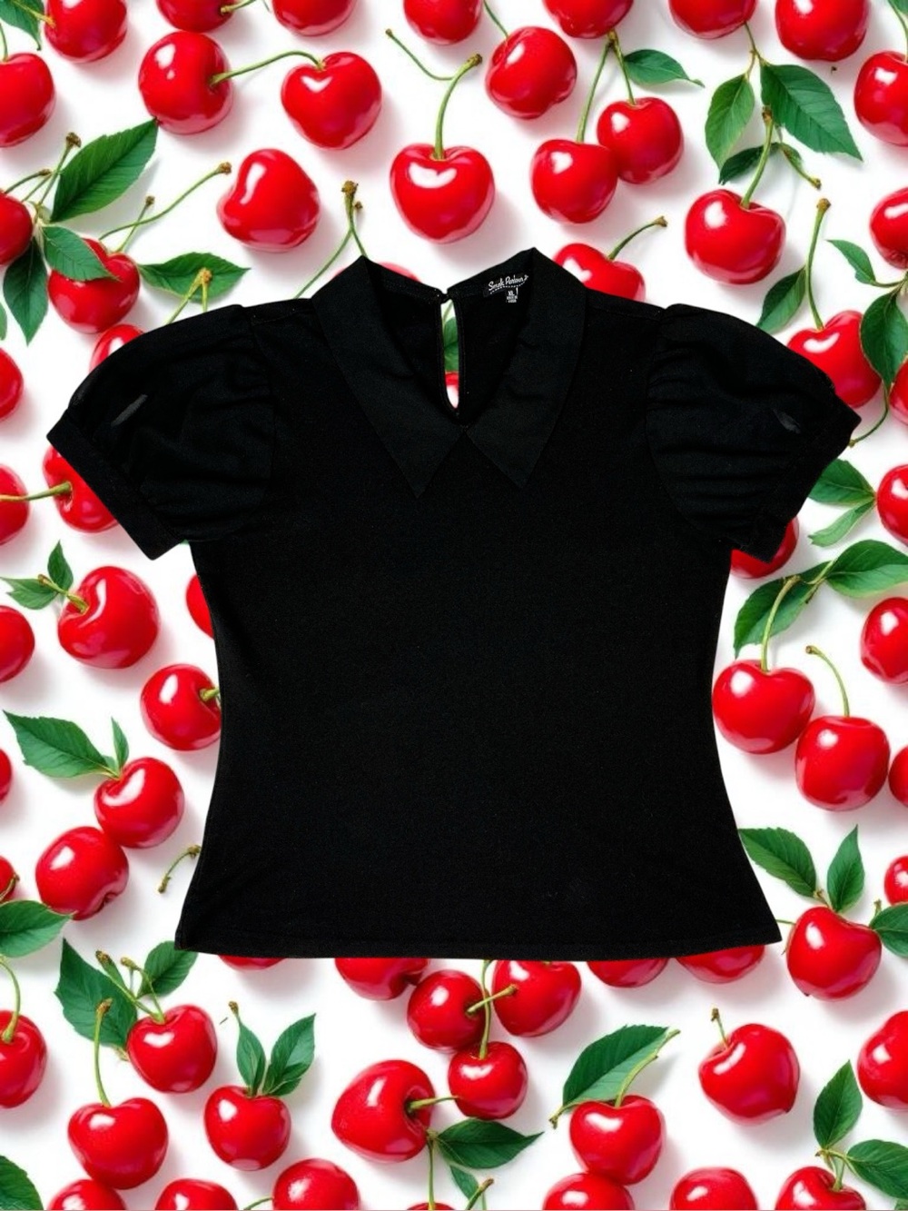 Unique Vintage Smak Parlour Retro Whimsigoth Coquette Rockabilly Pin-Up Top XL